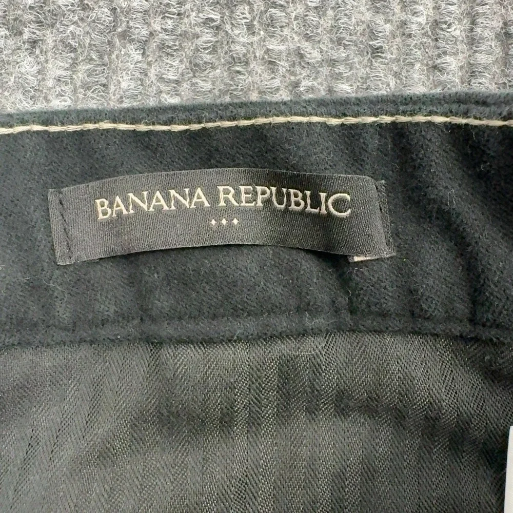 Banana Republic Pants Men 36x32 Black Cotton Spandex Pleated Chino Classic Style